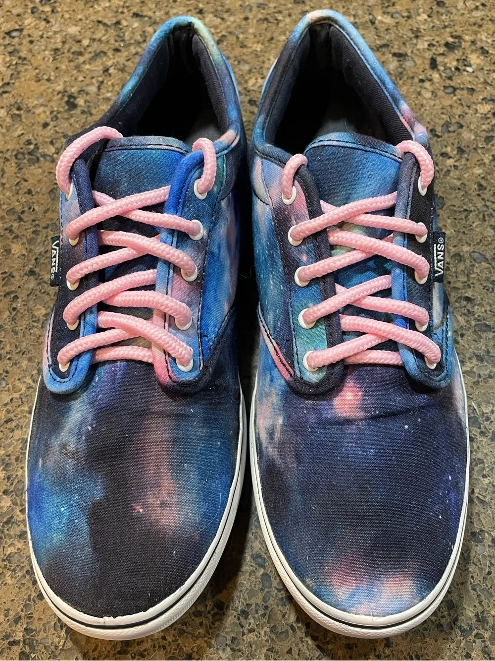 Vans Atwood Low Top Cosmic Galaxy Womens Sz 10 Mens 11.5 Navy Blue Pink Sneakers